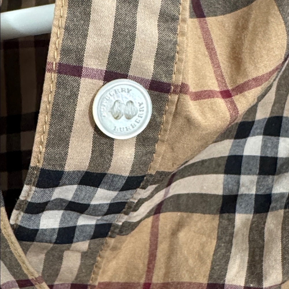 Burberry Shirt Dress NovaCheck Tan Black Plaid with Waist Tie Women’s US 6 EU 8 - Picture 8 of 12